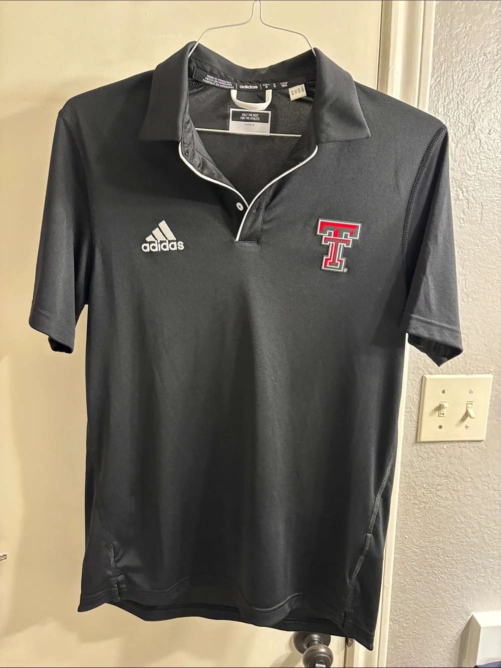 adidas Black Polo with Texas Tech University Logo TTU